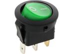 Schakelaar - groen - 12 volt - 20A - verlicht rond - 3 pins, Hobby en Vrije tijd, Elektronica-componenten, Nieuw, Ophalen of Verzenden