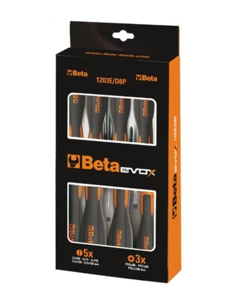 Beta Easy 1203E/D8P Schroevendraaier set 8.dlg, Doe-het-zelf en Verbouw, Gereedschap | Handgereedschap, Nieuw, Verzenden