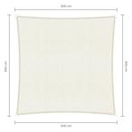 Vierkante schaduwdoek - Wit - Waterdoorlatend - 5,0 x 5,0 m, Tuin en Terras, Schaduwdoeken, Ophalen of Verzenden, Nieuw