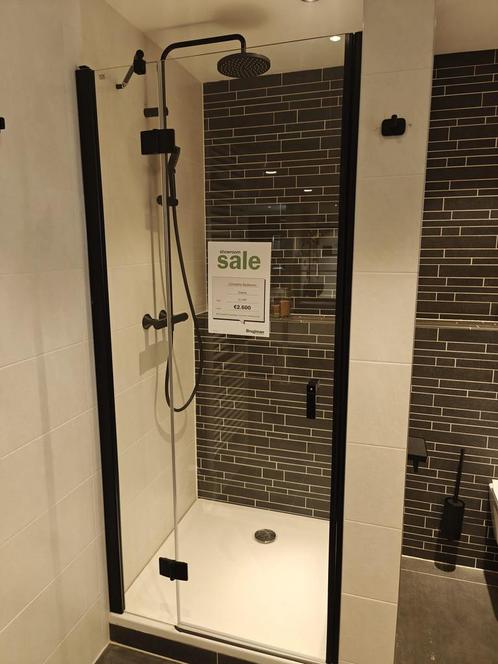 Douchedeur ca 90cm mat zwart met gratis douchebak - 0008, Doe-het-zelf en Verbouw, Sanitair, Douche, Nieuw, Glas, Ophalen