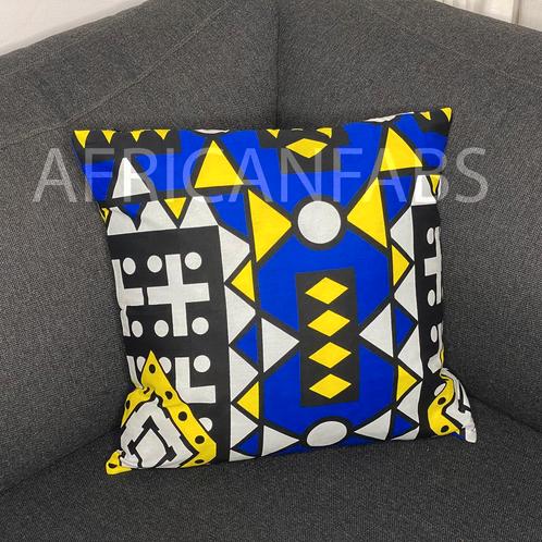 Afrikaans kussen | Blauwe Samakaka - Sierkussen 45x45 - 100%, Huis en Inrichting, Woonaccessoires | Kussens, Nieuw, Ophalen of Verzenden