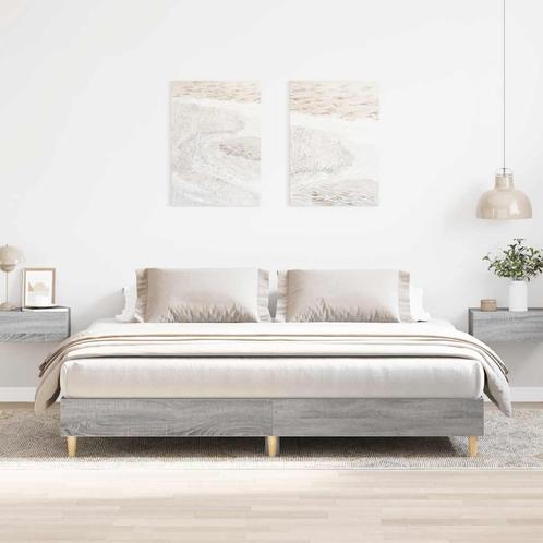 vidaXL Bedframe zonder matras 160x200 cm spaanplaat grijs, Huis en Inrichting, Slaapkamer | Bedden, 160 cm, 200 cm, Grijs, Tweepersoons