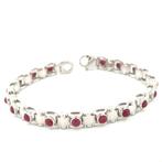 Handmade - Armband - 22.3 g - 18 karaat Witgoud Robijn, Sieraden, Tassen en Uiterlijk, Armbanden, Nieuw
