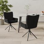 Zwarte Fluweel Draaistoelen - Tweedekansje - Stijlvol!, Huis en Inrichting, Stoelen, Ophalen of Verzenden, Nieuw, Zwart, Twee