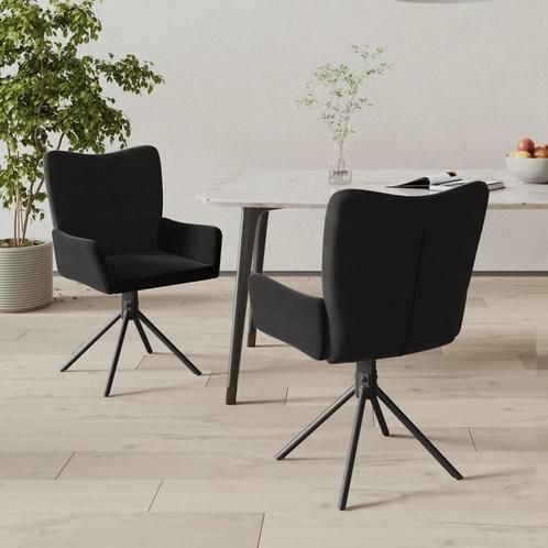 Zwarte Fluweel Draaistoelen - Tweedekansje - Stijlvol!, Huis en Inrichting, Stoelen, Twee, Zwart, Nieuw, Ophalen of Verzenden