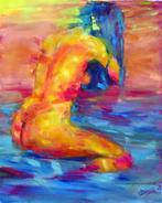 Isabel Tapia T - Saliensdo del agua, Antiek en Kunst, Kunst | Schilderijen | Modern