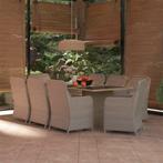 vidaXL 9-delige Tuinset poly rattan bruin, Nieuw, 8 zitplaatsen, Tuinset, Verzenden