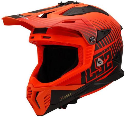 LS2 MX708 Fast II Duck M.H-V Oranje Rood Offroad Helm, Motoren, Kleding | Motorhelmen, Offroadhelm, Heren, L, Nieuw met kaartje