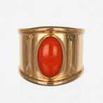 Ring - 18 karaat Geel goud Koraal, Nieuw