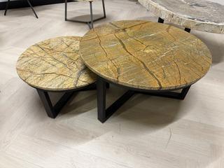 Marmeren Salontafelset – Italian Brown Richfield, Bruin, beschikbaar voor biedingen