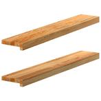 vidaXL Vensterbanken 2 st 90x15x2 cm massief eikenhout, Doe-het-zelf en Verbouw, Kozijnen en Schuifpuien, Verzenden, Nieuw