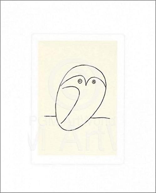 Kunstdruk Pablo Picasso - Le Hibou 50x60cm, Huis en Inrichting, Woonaccessoires | Schilderijen, Tekeningen en Foto's, Nieuw, Verzenden