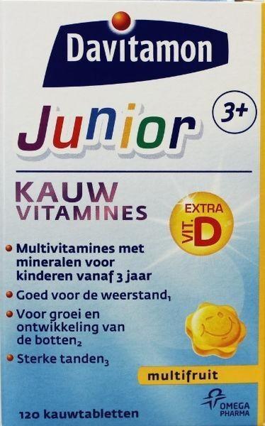 Davitamon Junior 3+ multifruit - 120 kauwtabletten 120, Diversen, Verpleegmiddelen, Nieuw, Verzenden