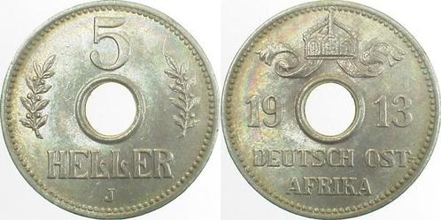 Duitsland 5 Heller Lochgeld Deutsch Ost Afrika 1913 J Jn718, Postzegels en Munten, Munten | Europa | Niet-Euromunten, Verzenden