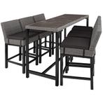 Wicker bartafel Lovas met 6 stoelen Latina - grijs, Tuin en Terras, Tuinsets en Loungesets, Verzenden, Nieuw