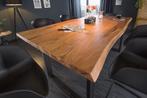 Massief houten eettafel MAMMUT 160 cm Wilde Acaciaboomrand, Huis en Inrichting, Tafels | Eettafels, Ophalen of Verzenden, Nieuw