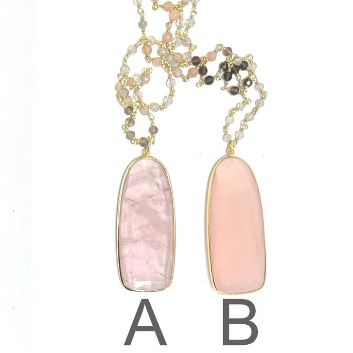 Gold plated 925 zilveren  rozenkwarts ketting, Sieraden, Tassen en Uiterlijk, Kettingen, Nieuw, Verzenden