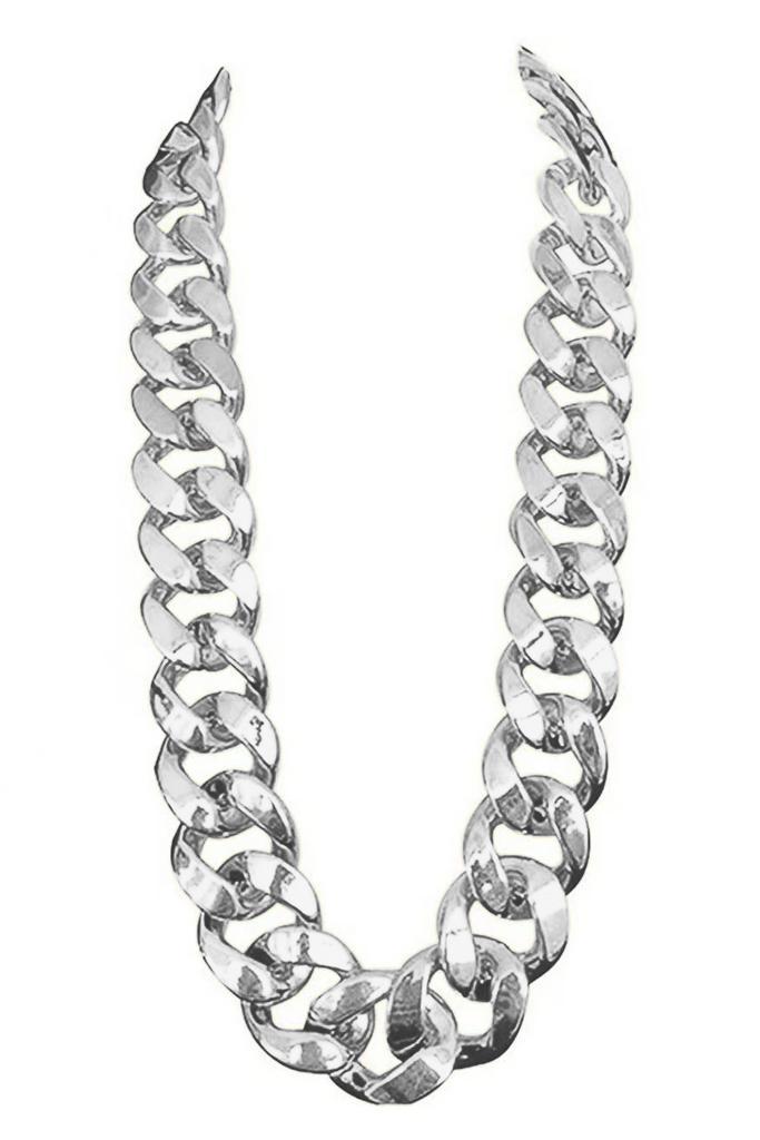 Dikke Lange Zilveren Ketting 35mm Kunststof Schakelketting Z, Sieraden, Tassen en Uiterlijk, Kettingen, Zilver, Nieuw, Verstelbaar
