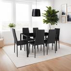 Eetkamerstoelen, kunstleer - zwart, Set van 4, Verzenden, Nieuw