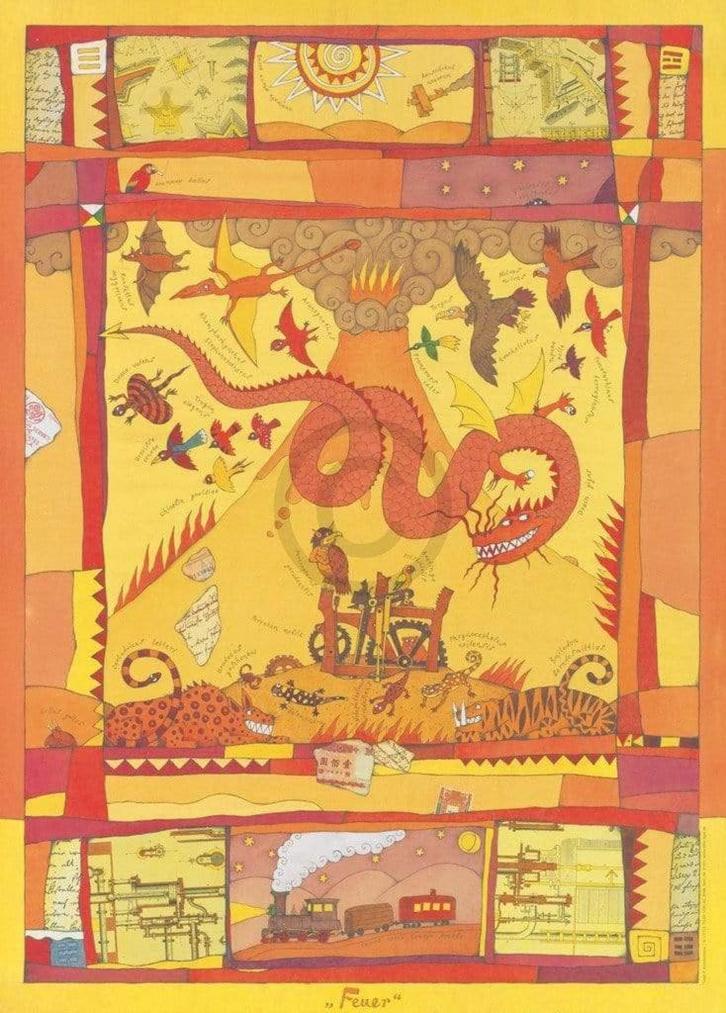 Kunstdruk Vitali P. Konstantinov - Feuer 48x67cm, Huis en Inrichting, Woonaccessoires | Schilderijen, Tekeningen en Foto's, Nieuw