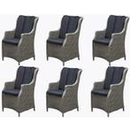 Set van 6 stuks Darwin dining tuinstoel grijs wicker, Ophalen of Verzenden, Nieuw, Wicker