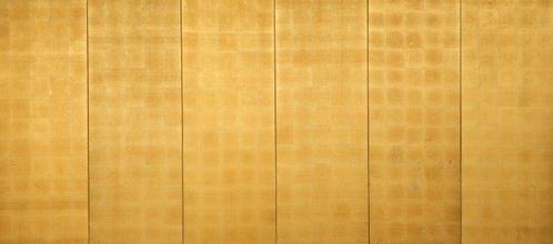 Byôbu scherm (scherm) - Zijde, Hout, zilverkleurig metaal,, Antiek en Kunst, Antiek | Overige Antiek