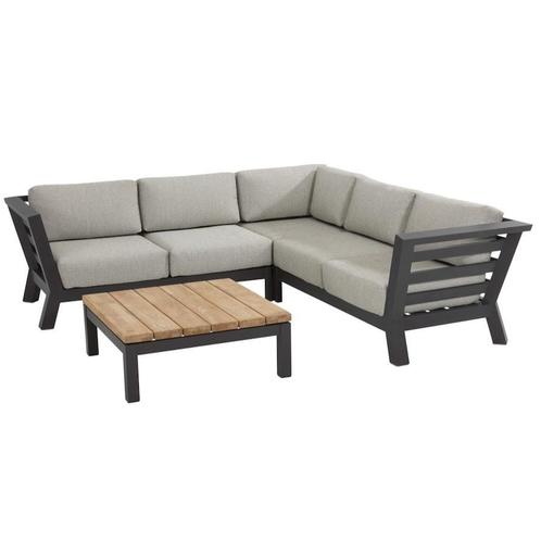 Meteoro hoek loungeset 4-delig antraciet 4-Seasons Outdoor, Tuin en Terras, Tuinsets en Loungesets, Nieuw, Aluminium, Ophalen of Verzenden