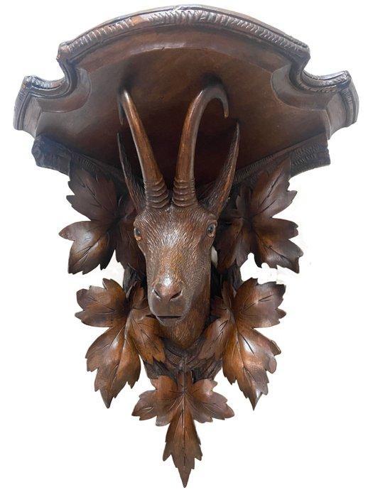 Wandplank beugel - Handgesneden hout - Begin 20e eeuw, Antiek en Kunst, Antiek | Meubels | Stoelen en Banken