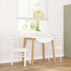 vidaXL Eetkamerstoelen 2 st massief hout rubber wit, Verzenden, Nieuw, Wit