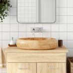 vidaXL Opzetwasbak ovaal 59x40x15 cm keramiek bruin, Doe-het-zelf en Verbouw, Sanitair, Verzenden, Nieuw