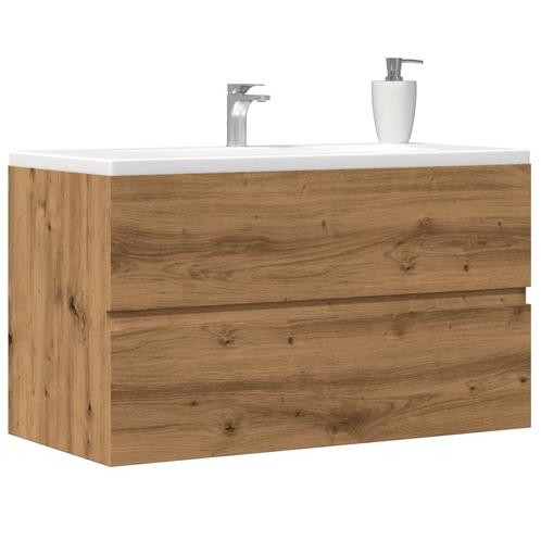 vidaXL Wastafelkast 90x38,5x45 cm bewerkt hout artisanaal, Huis en Inrichting, Badkamer | Badkamermeubels, Nieuw, Minder dan 100 cm