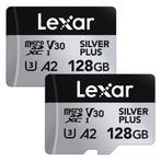 Lexar MicroSDXC Silver Plus UHS-1 128GB V30 2-pack, Audio, Tv en Foto, Fotografie | Geheugenkaarten, Ophalen of Verzenden, Nieuw