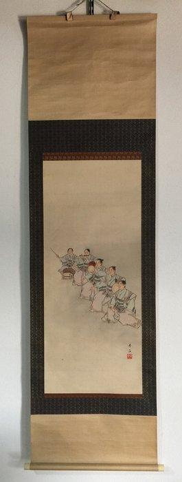 Five court musicians / Japanese Vintage Hanging Scroll, Antiek en Kunst, Antiek | Overige Antiek