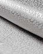 Satijn Jacquard Panter Licht Grijs, Hobby en Vrije tijd, Stoffen en Lappen, Nieuw, Grijs