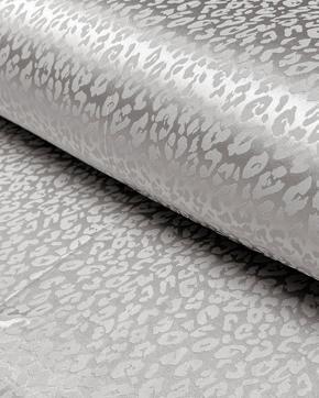 Satijn Jacquard Panter Licht Grijs, Hobby en Vrije tijd, Stoffen en Lappen, Grijs, Nieuw