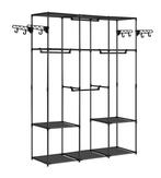 Zwarte open kledingkast met planken en metalen frame 178 cm, Huis en Inrichting, Kasten | Kledingkasten, Verzenden, Nieuw