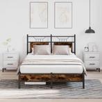 vidaXL Bedframe zonder matras hout gerookt eikenkleurig, Bruin, Verzenden, Nieuw, Twijfelaar