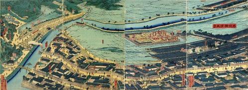Revised Panoramic View of Yokohama - 1861 - Utagawa Sadahide, Antiek en Kunst, Antiek | Overige Antiek