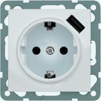 PEHA BADORA 1V wandcontactdoos met USB 2.1A Levend wit D, Ophalen of Verzenden, Nieuw