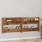 vidaXL Wand Schoenenkasten met plank 2 pcs Oud hout Bewerkt, Verzenden, Nieuw