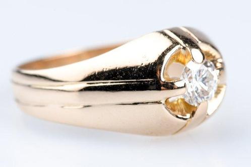Ring - 18 karaat Geel goud - 0.50ct. tw. Diamant, Sieraden, Tassen en Uiterlijk, Ringen