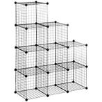 TRUUSK Modulaire Kubusplank - 9 Kubussen - Staal - Zwart - I, Huis en Inrichting, Kasten | Schoenenkasten, Verzenden, Nieuw