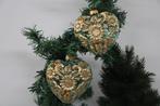 Kerstballen Barock hart kerstornament met goud (2) - Glas, Diversen, Kerst, Nieuw