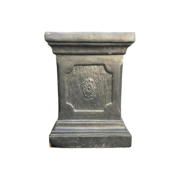 Sokkel - bloem - 39 cm - robuuste uitstraling - zwart, Huis en Inrichting, Woonaccessoires | Zuilen en Pilaren, Ophalen of Verzenden