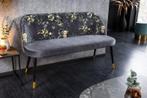 Design bank PRET-A-PORTER grijs fluweel bloemmotief en, Ophalen of Verzenden, Nieuw