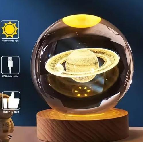 Bijvoorbeeld: 3D Kristallen Bol Nachtlamp – LED Sfeerlamp US, Huis en Inrichting, Lampen | Tafellampen, Nieuw, Verzenden