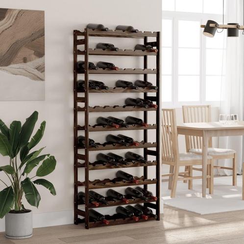 vidaXL Wijnrek voor 77 flessen massief grenenhout zwart, Huis en Inrichting, Woonaccessoires | Wijnrekken, Nieuw, Verzenden