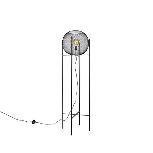 Moderne vloerlamp zwart - Mesh Ball, Huis en Inrichting, Lampen | Vloerlampen, Nieuw, Overige materialen, 150 tot 200 cm