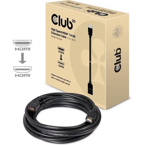 club3D CAC-1320 HDMI-kabel HDMI Verlengkabel HDMI-A stekker,, Hobby en Vrije tijd, Overige Hobby en Vrije tijd, Zo goed als nieuw