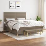 vidaXL Boxspring met matras stof taupe 180x200 cm, Eenpersoons, Verzenden, Nieuw, 80 cm